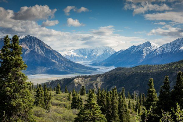 Person overlooking a mountain range
