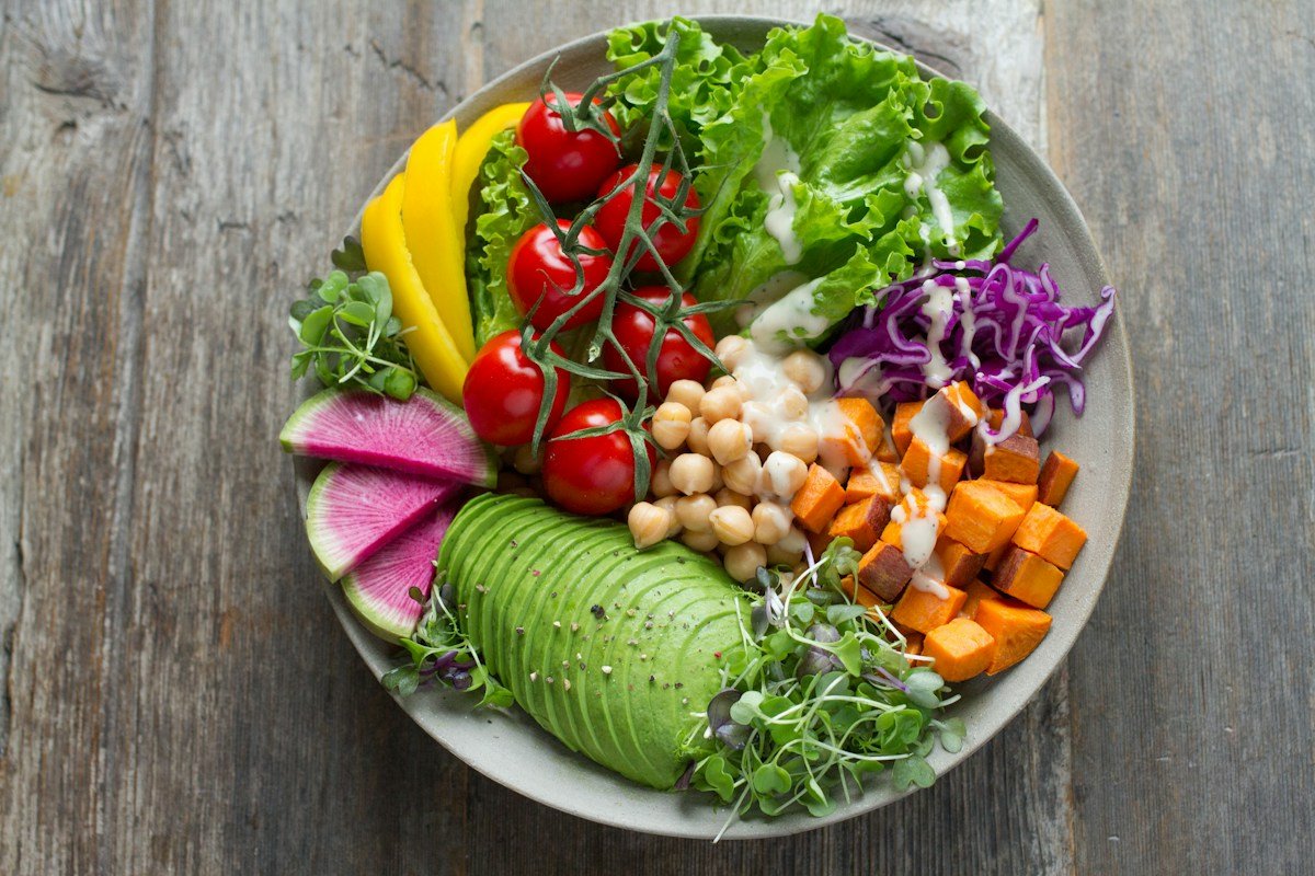 Colorful healthy salad bowl